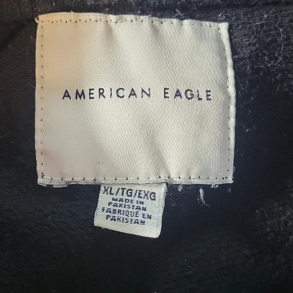 AMERICAN EAGLE Black Silver Reflective Graphic Sweatshirt XL/TG/EXG - Picture 6 of 6